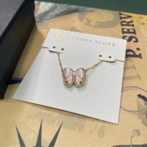 Kendra Scott Pink Butterfly Necklace